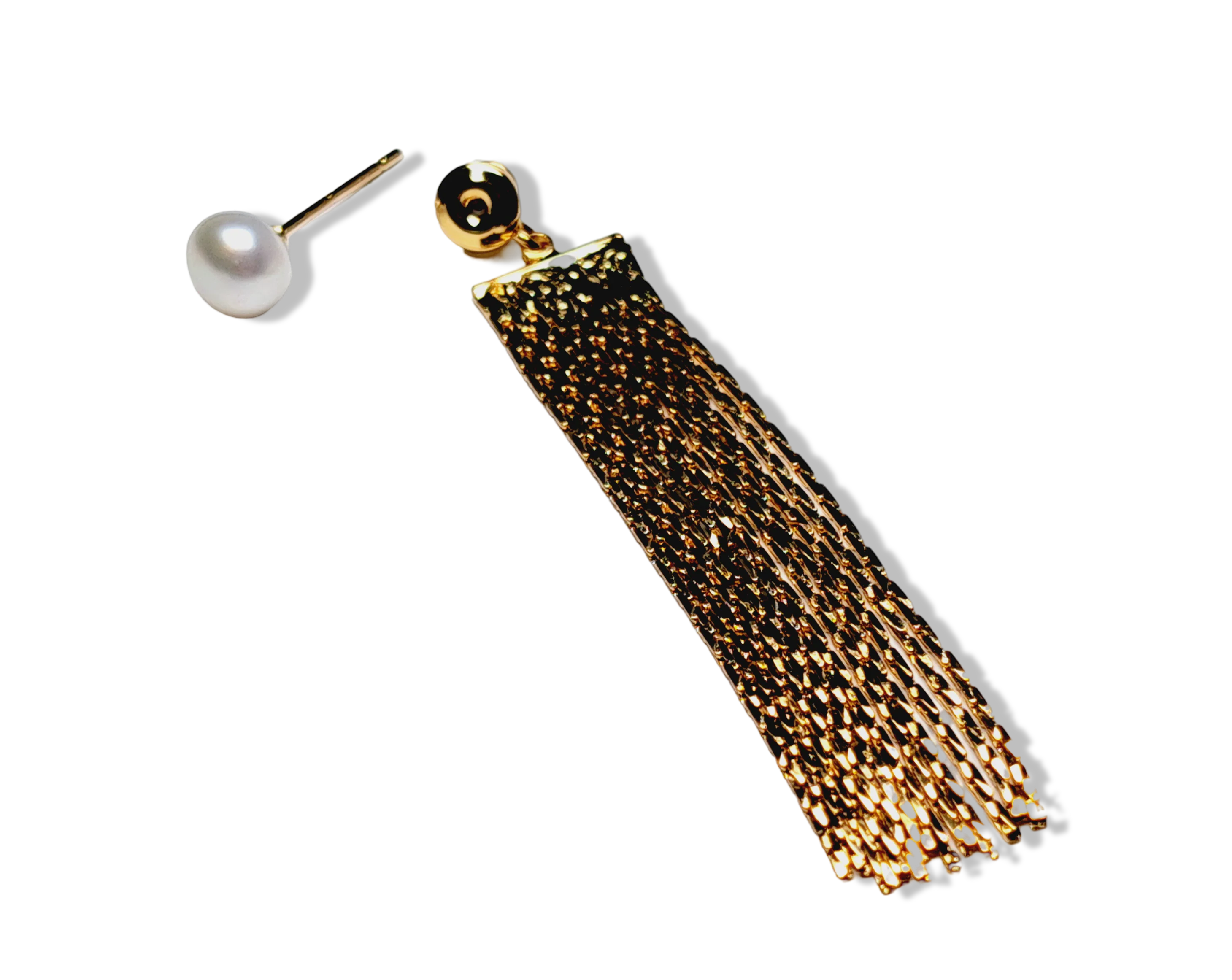 ARETE PERLA MECHON DORADO - Image 3